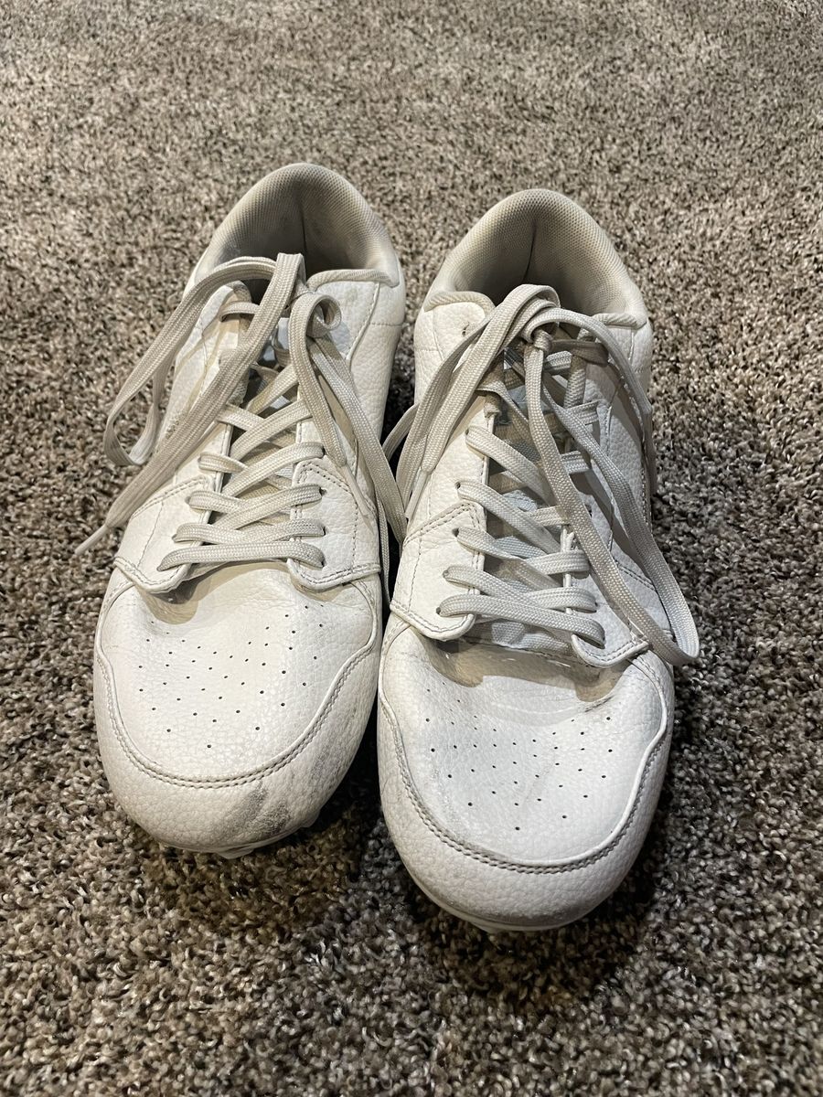 Enzo Athletic Cleats White Silver Lightning 
