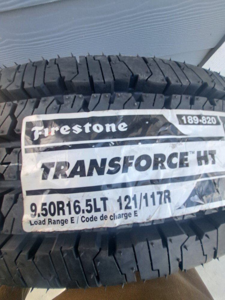 (2) 9.5 x 16.5. Firestone tires. 10 ply