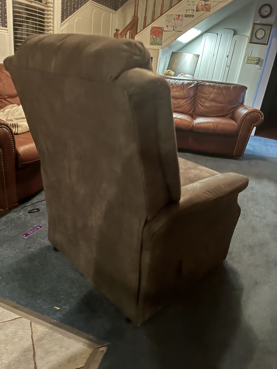 Grey Microfiber Recliner Chair with Remote