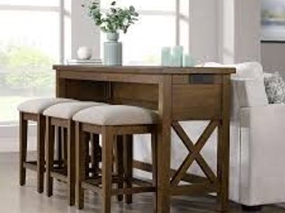 Lathan 4-piece Sofa Table Set, Table with 3 Stools 1812519 #104740