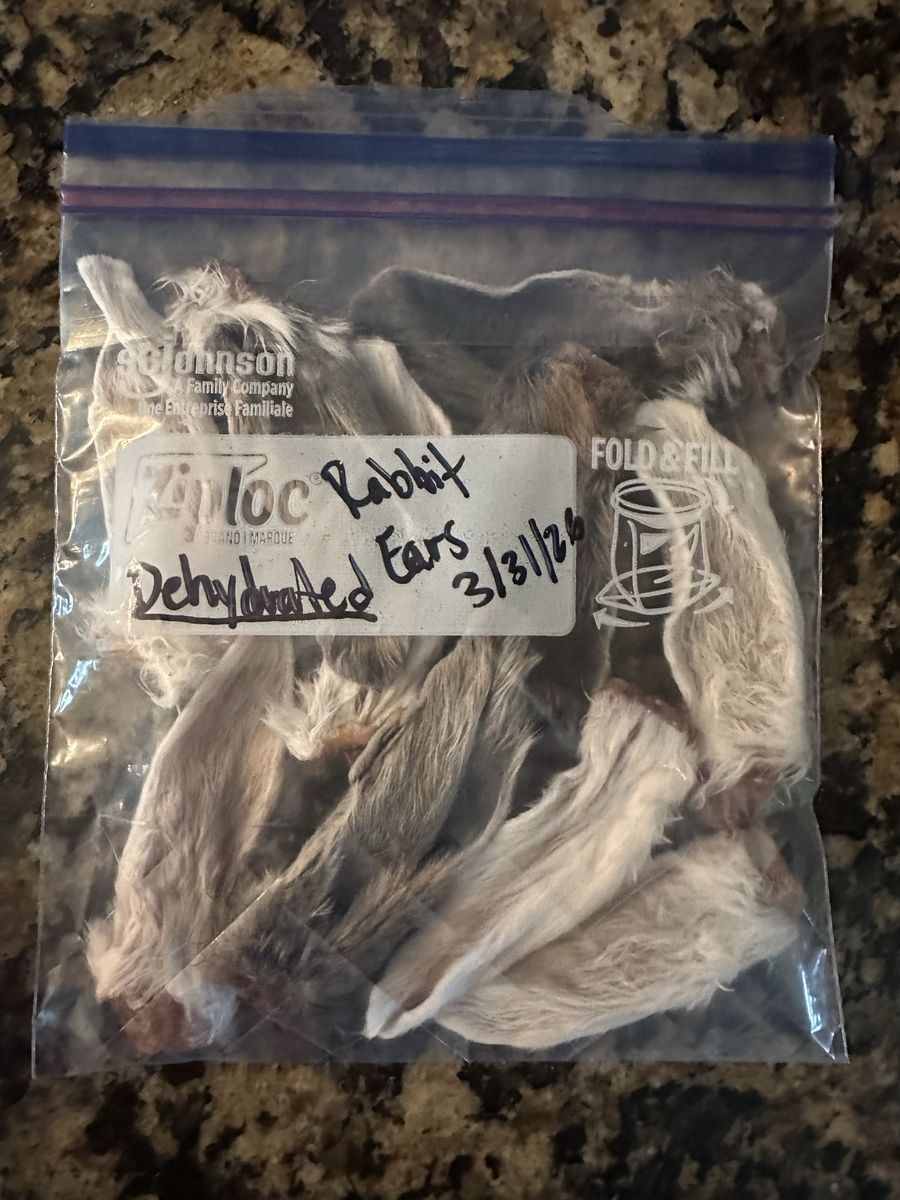 10pc Dehydrated Rabbit Ears For Dog Treats