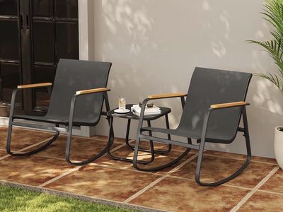3-Piece Outdoor Rocking Bistro Set — Brand New Patio Set
