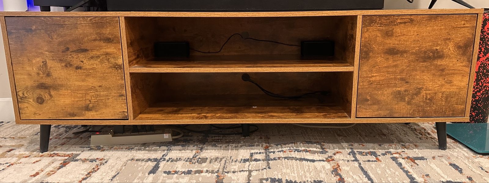 Rustic Industrial TV Stand for 65" TVs - 58" Mid-Century Modern Media Console