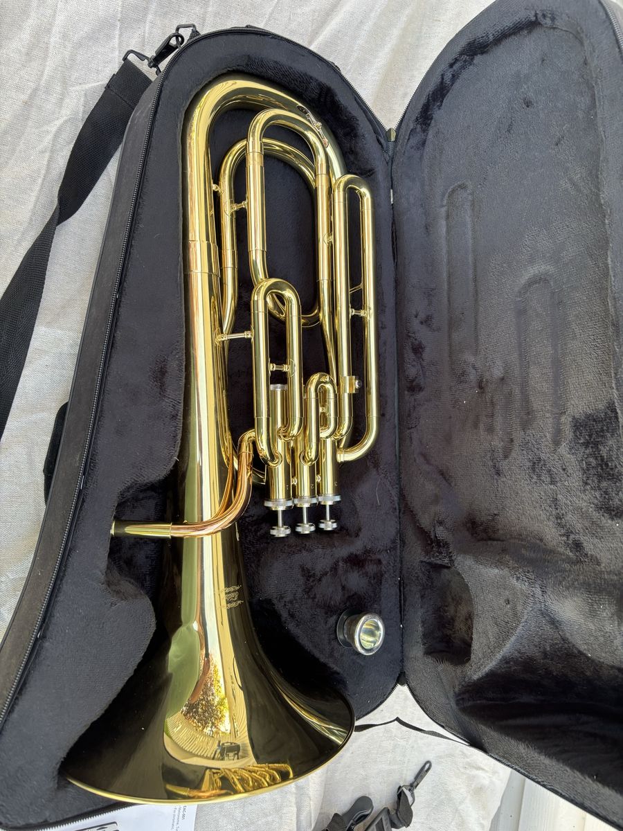 Eastar Gatsby Gold Lacquer Baritone Horn Euphonium Brass Instrument with Case