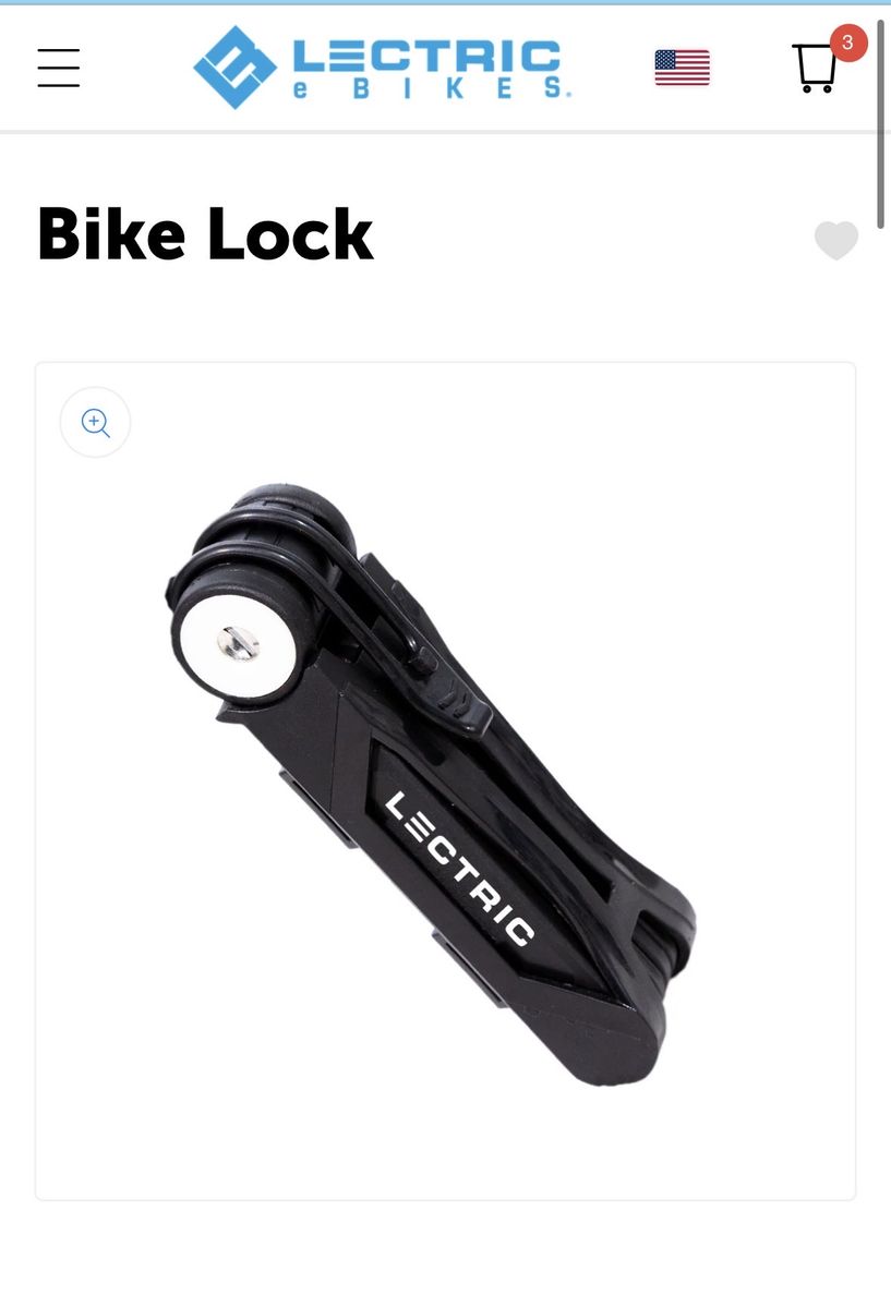 LECTRIC eBikes Folding Bike Lock with Keys - Secure Bicycle Security System