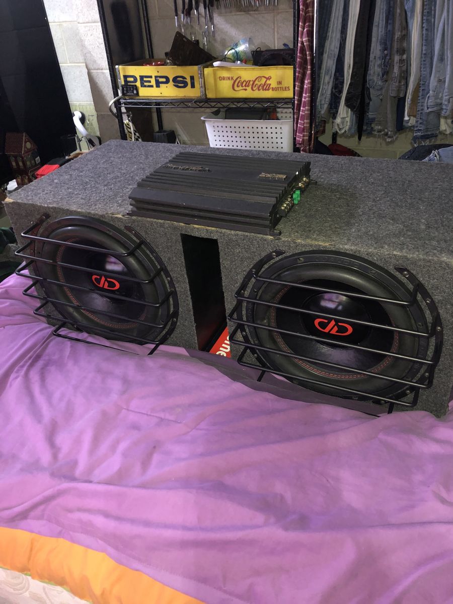 DB audio 12” subs with box & amp