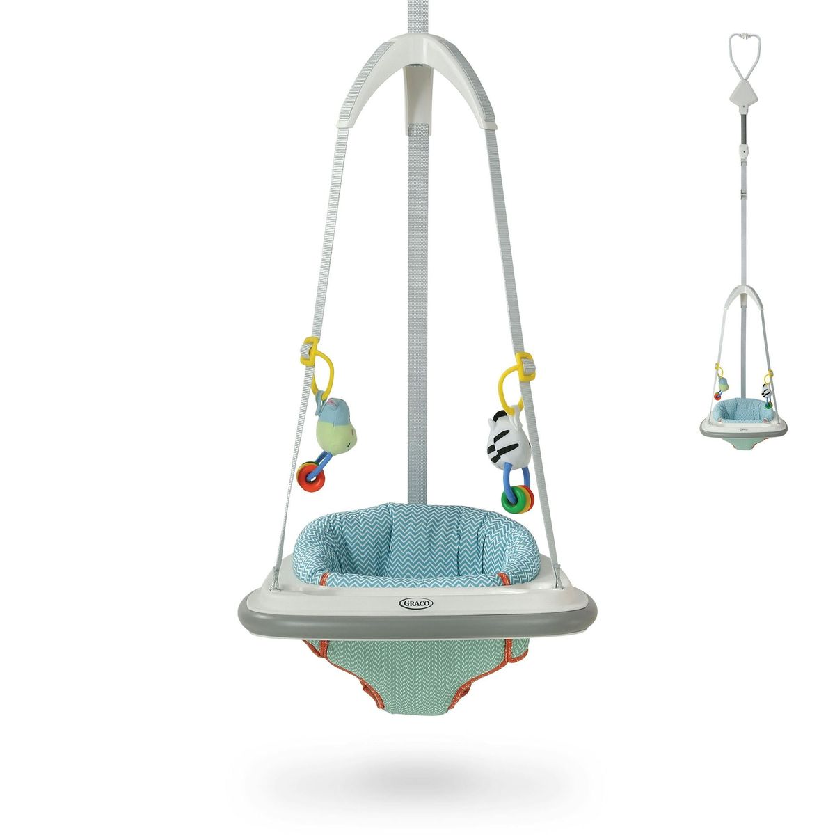 Graco Doorway Bumper Jumper Adjustable Baby Jumper Aqua Sky