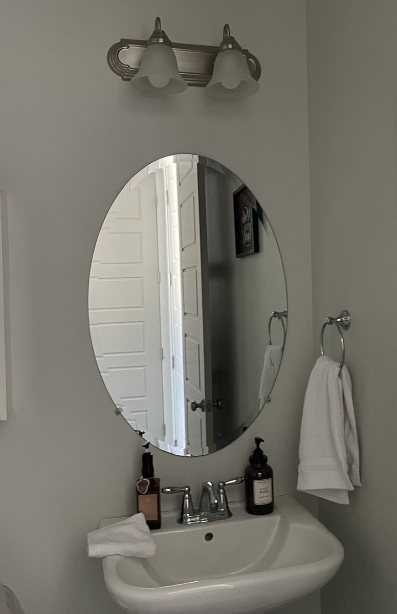 Frameless Oval Bathroom Mirror