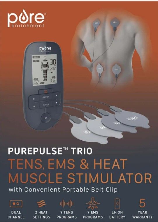 Pure Enrichment  PETNSBDL-1 PurePulse Trio TENS, EMS & Heat Muscle Stimulator 1761843  #106786