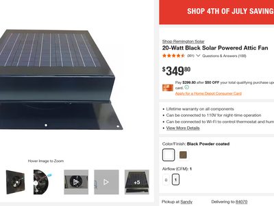Remington 20-Watt Black Solar Powered Attic Fan