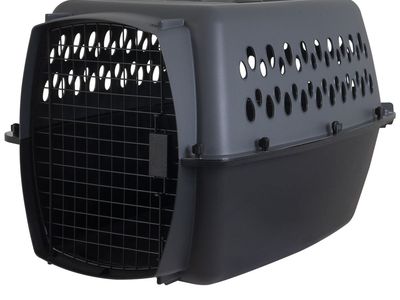 Pet Carrier - Plastic Travel Crate with Metal Grate Door for Small Dogs/Cats