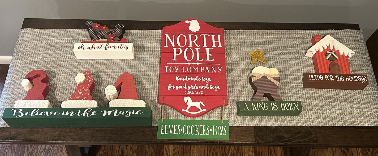 Christmas handmade wood craft lot sale