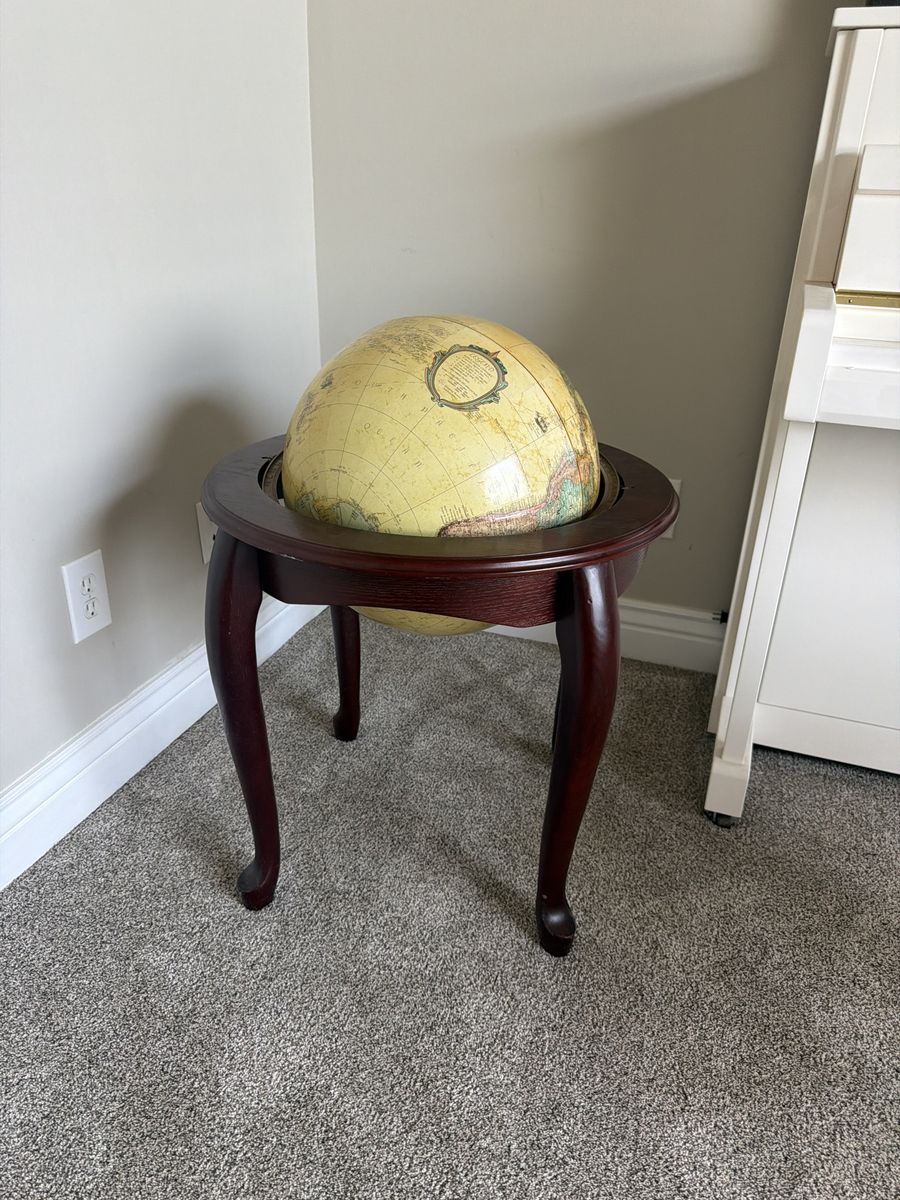 Vintage World Classic Globe on Wooden Stand - Decorative Home Decor Piece