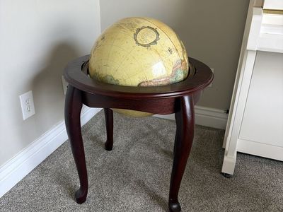 Vintage World Classic Globe on Wooden Stand - Decorative Home Decor Piece