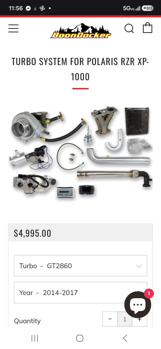 BoonDocker GT2860 Turbo System for Polaris RZR XP-1000 (2014-2017)