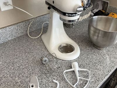 KitchenAid Classic Plus Stand Mixer, White, 4.5-Quart, Tilt-Head Design with Attachments