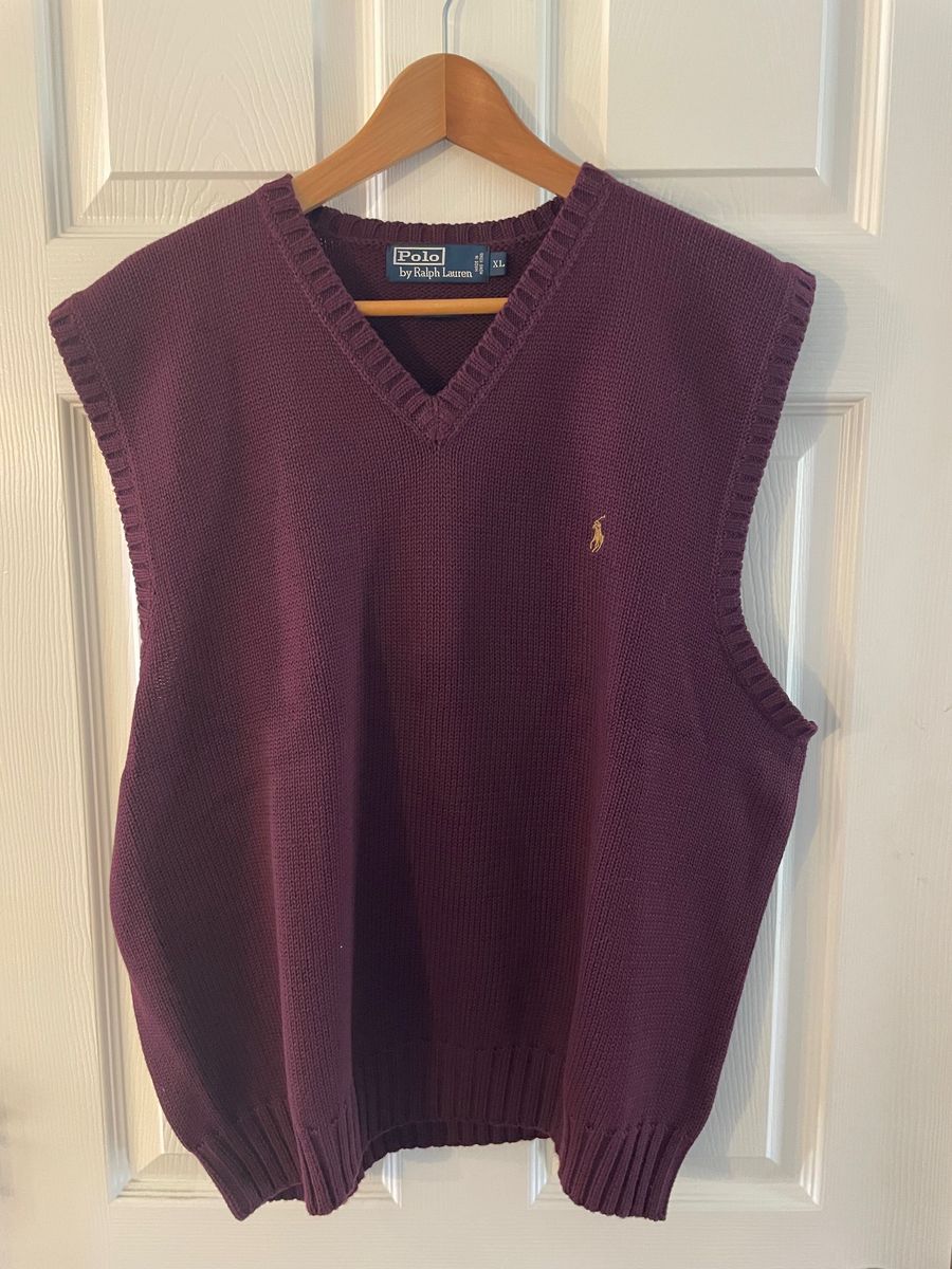 Polo Ralph Lauren Men's XL Knit Sweater Vests - Maroon & Yellow (2-Pack)