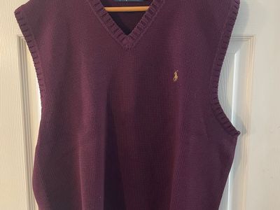 Polo Ralph Lauren Men's XL Knit Sweater Vests - Maroon & Yellow (2-Pack)