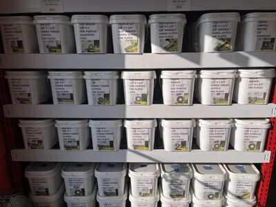 >90% OFF! - Bulk Hardware Lot - NEW - 3/8", 1/2", 5/8", 3/4", 7/8" - 1000s of Bolts, Nuts, Washers, Etc. - Plated or Galvanized