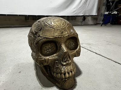Aztec Calendar Skull Decor - Intricate Mayan Inspired Skull Sculpture
