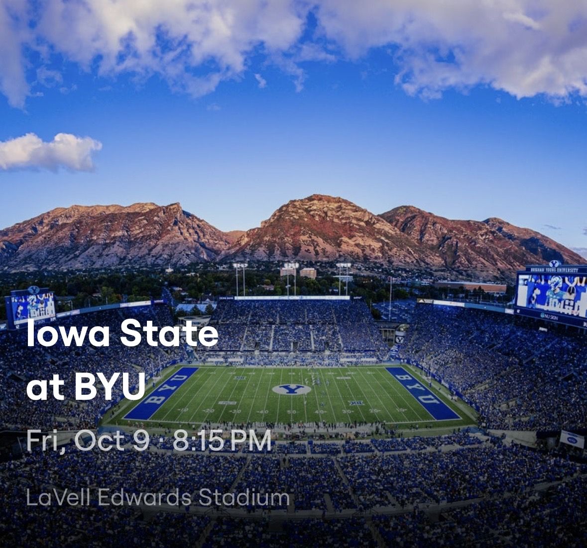 BYU vs Iowa State 10/9 4 legacy chair seats