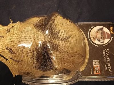 Spirit Halloween Scarecrow Animotion Mask NEW