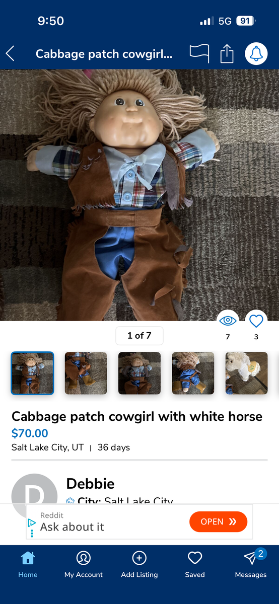 Cabbage patch doll and horse