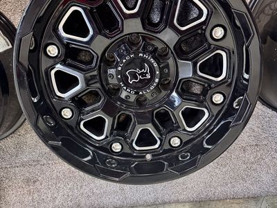 Black Rhino Hollister 17x9.5 Gloss Black Milled Wheel Rim. Brand new set of 4.