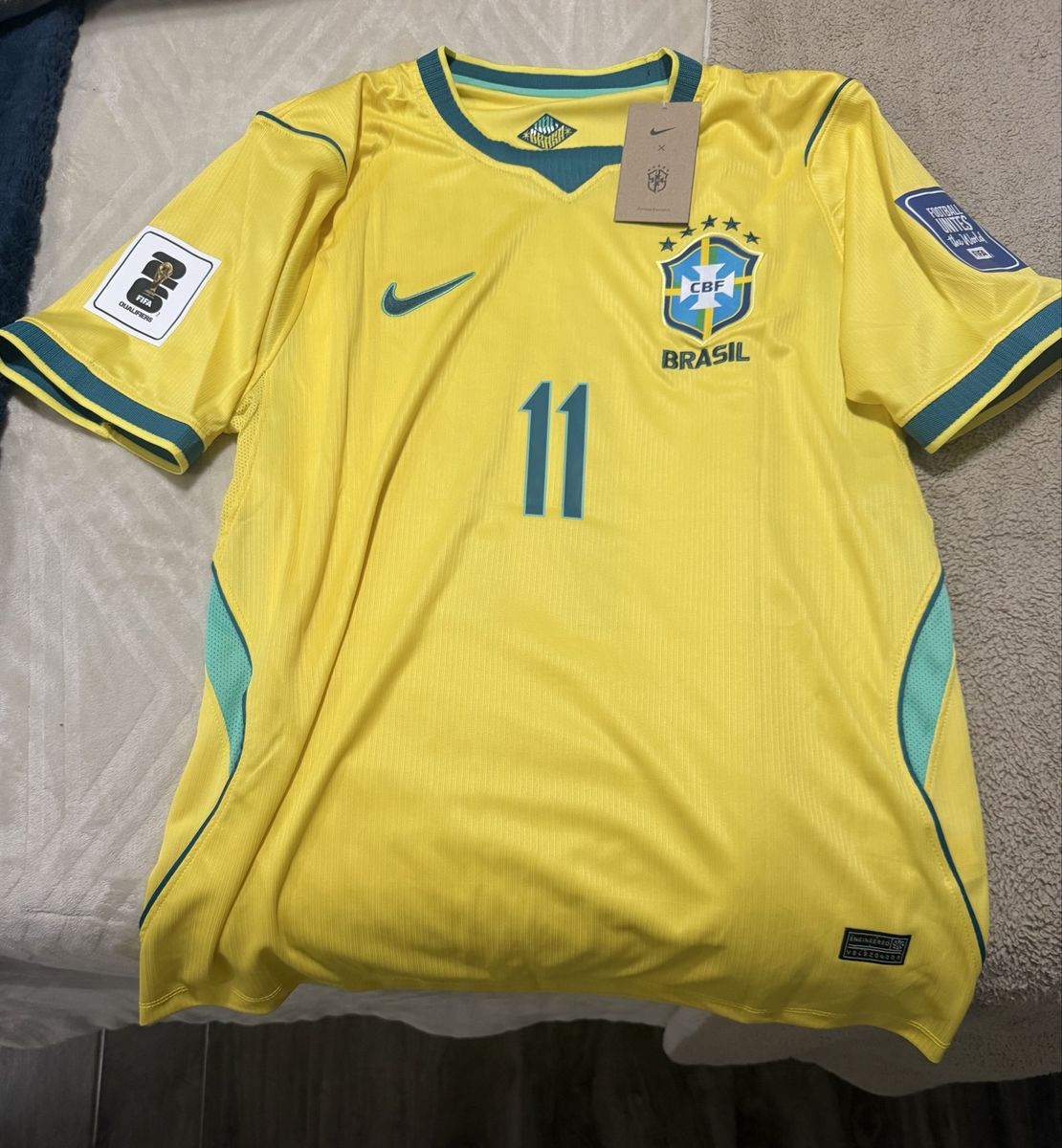 New Nike Brazil National Team Raphinha #11 FIFA World Cup Soccer Jersey - Size Large