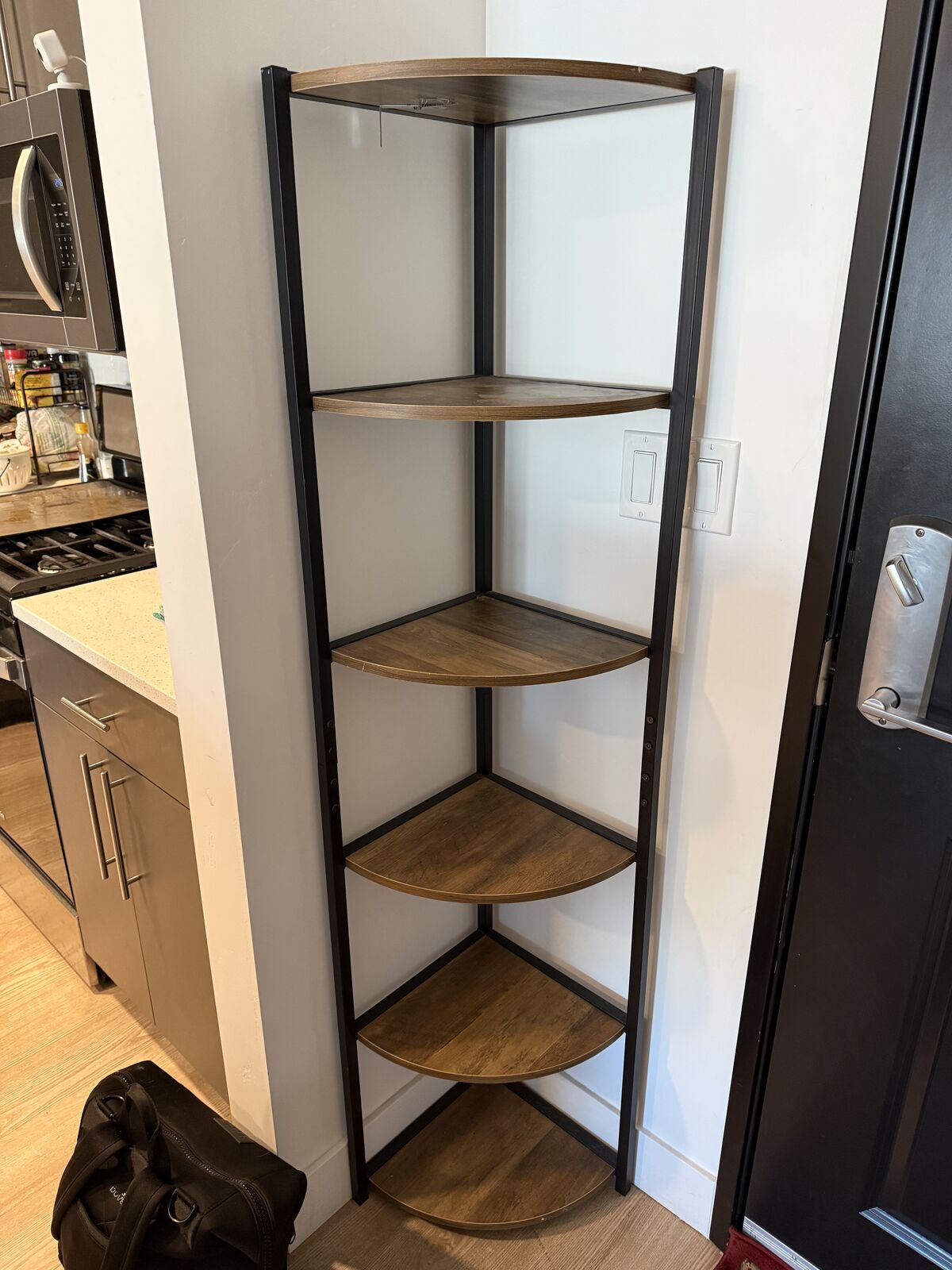 Wooden Quarter Circle Shelf