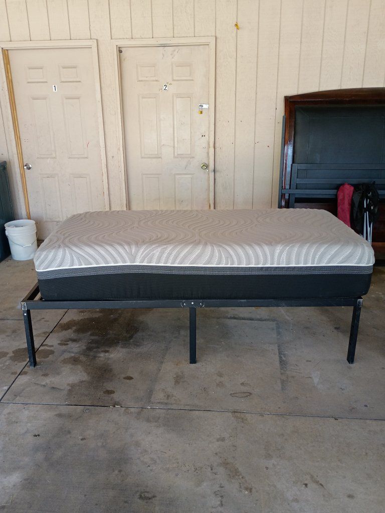 Twin Mattress and Bedframe