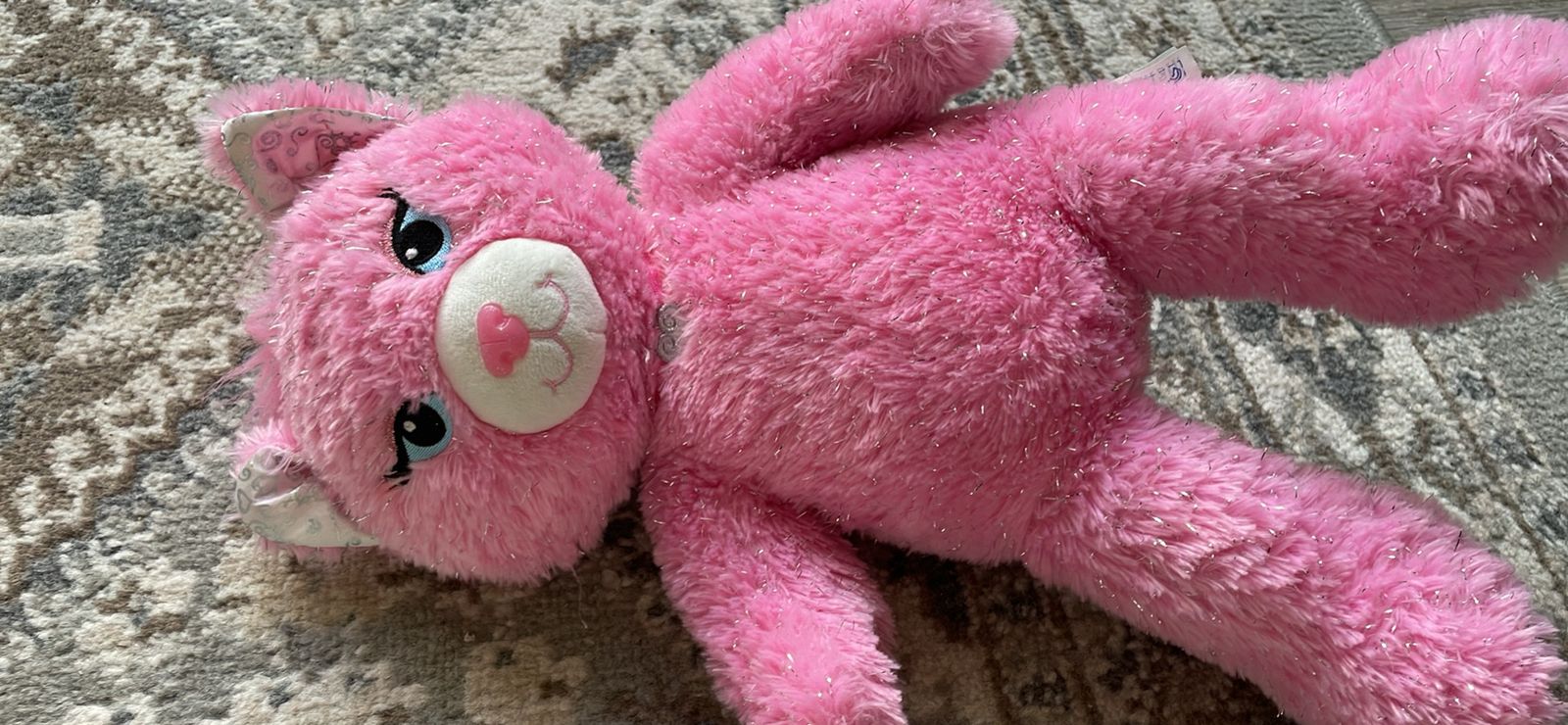 Build-A-Bear Pink Disney Princess Cat 16" Stuffed Teddy Bear Sparkle Shimmer