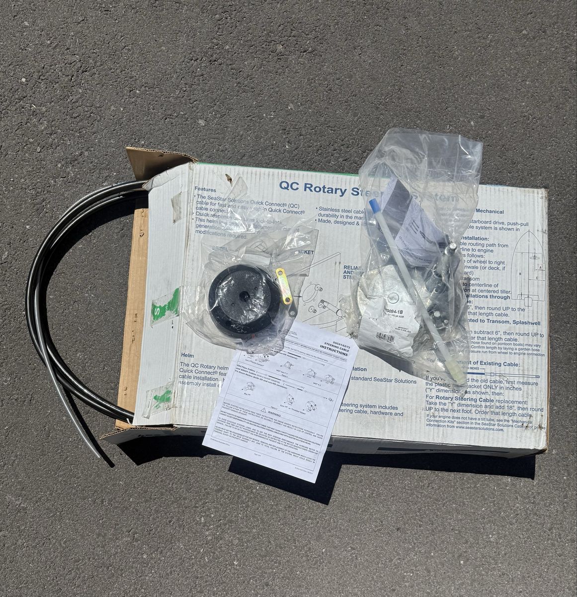 Boat steering cable and helm kit (seastar solutions)