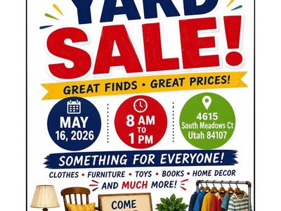 Big community Yard Sale Saturday May 15, 2026