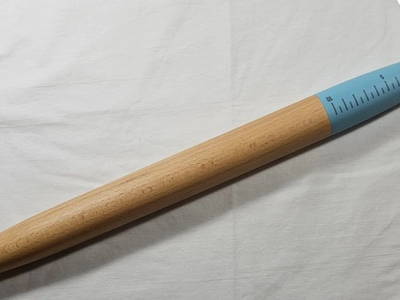 Pampered Chef 17" Beechwood Tapered French Style Blue Rolling Pin