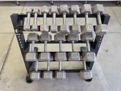 500 Pounds Of Dumbells and Rack