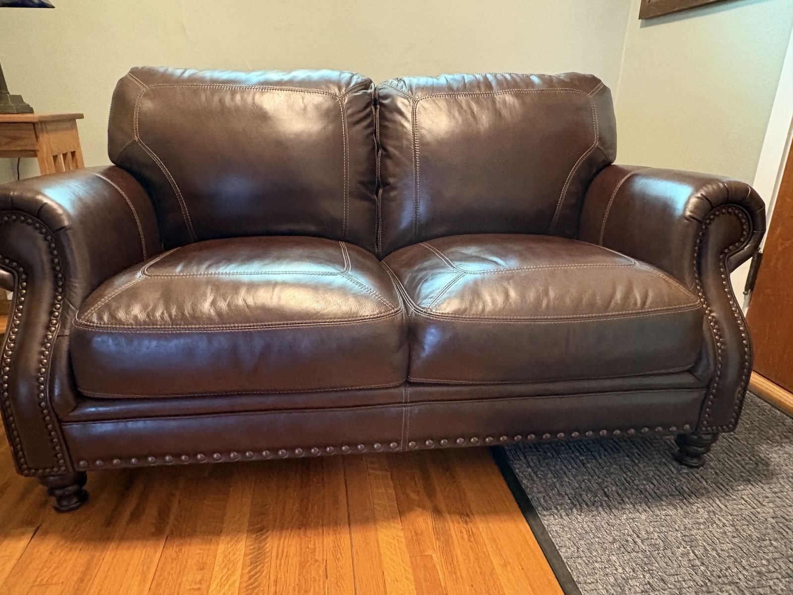 Simon Li Leather 2 Seat Sofa
