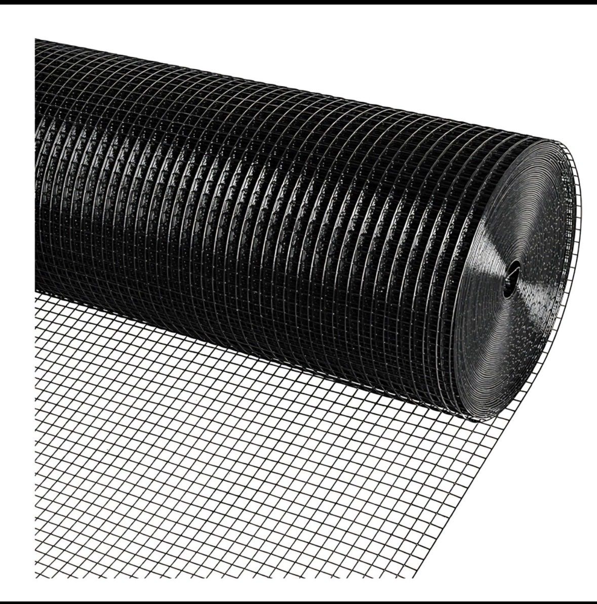 Black Vinyl Coated Hardware Cloth 1/2 Inch 48inx100ft 19 Gauge, Welded Wire Fencing Chicken Wire
