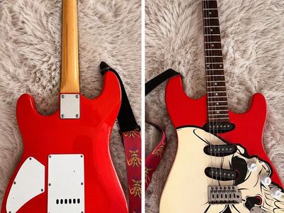 RARE Six Flags Red Skull G09-200 Electric Guitar - Collectible & Plays Great