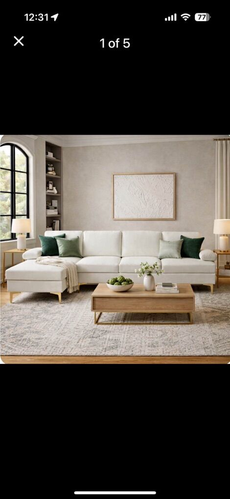 New 99 Sectional With Gold Legs!