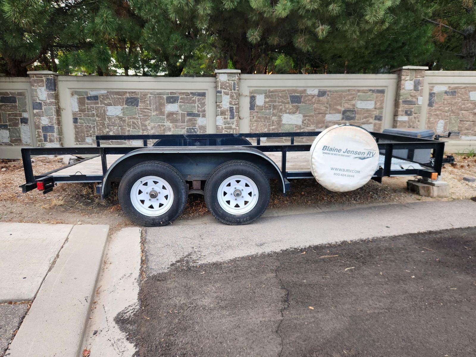 Big Tex Dual Axle Utility Trailer with Wooden Deck and Tongue Box