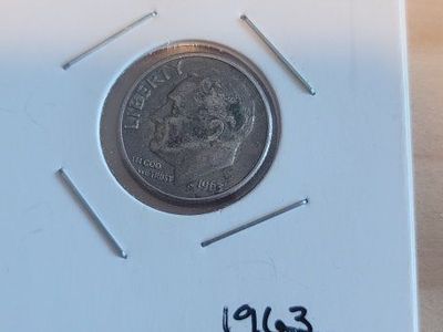 1963 Roosevelt Dime US Coin - Silver Collectible in Good Condition