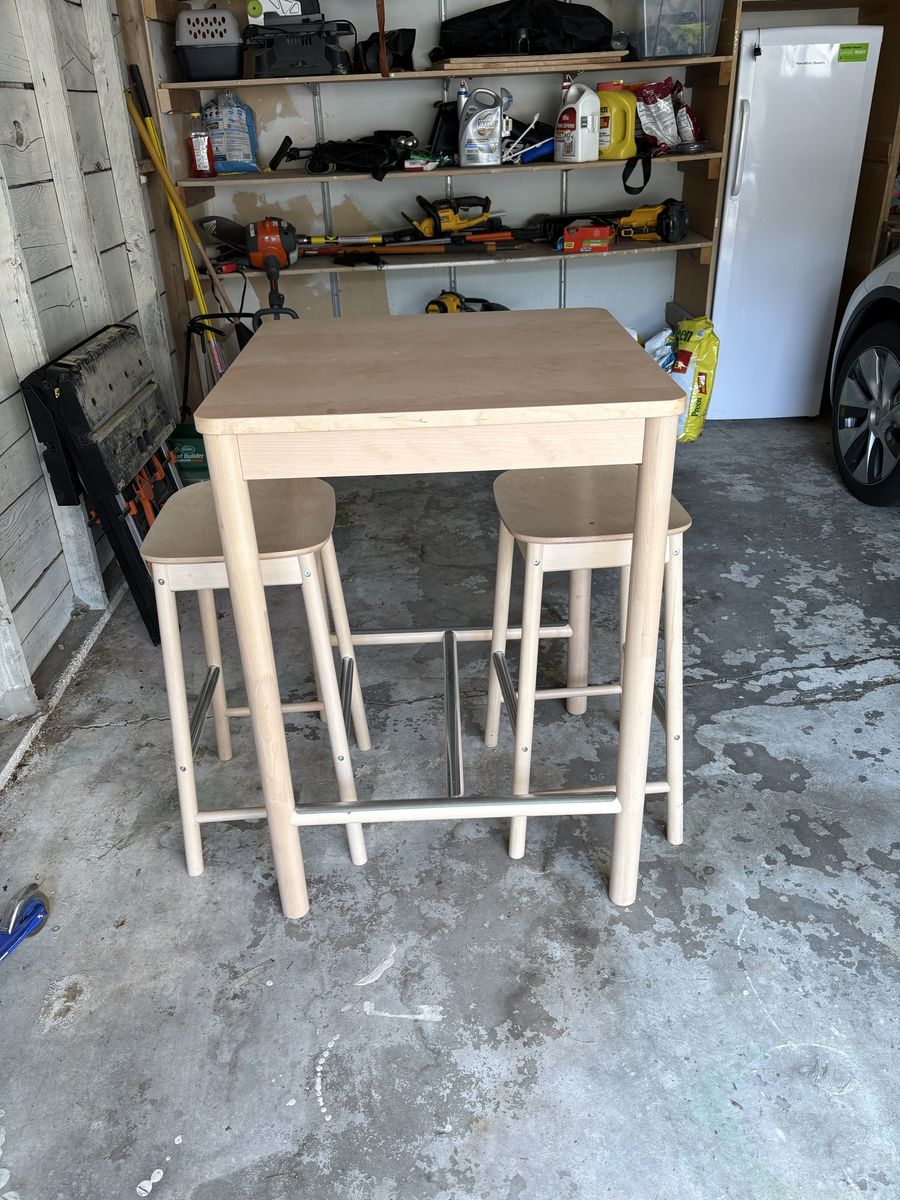 IKEA Pub Table with 2 Matching Stools Set