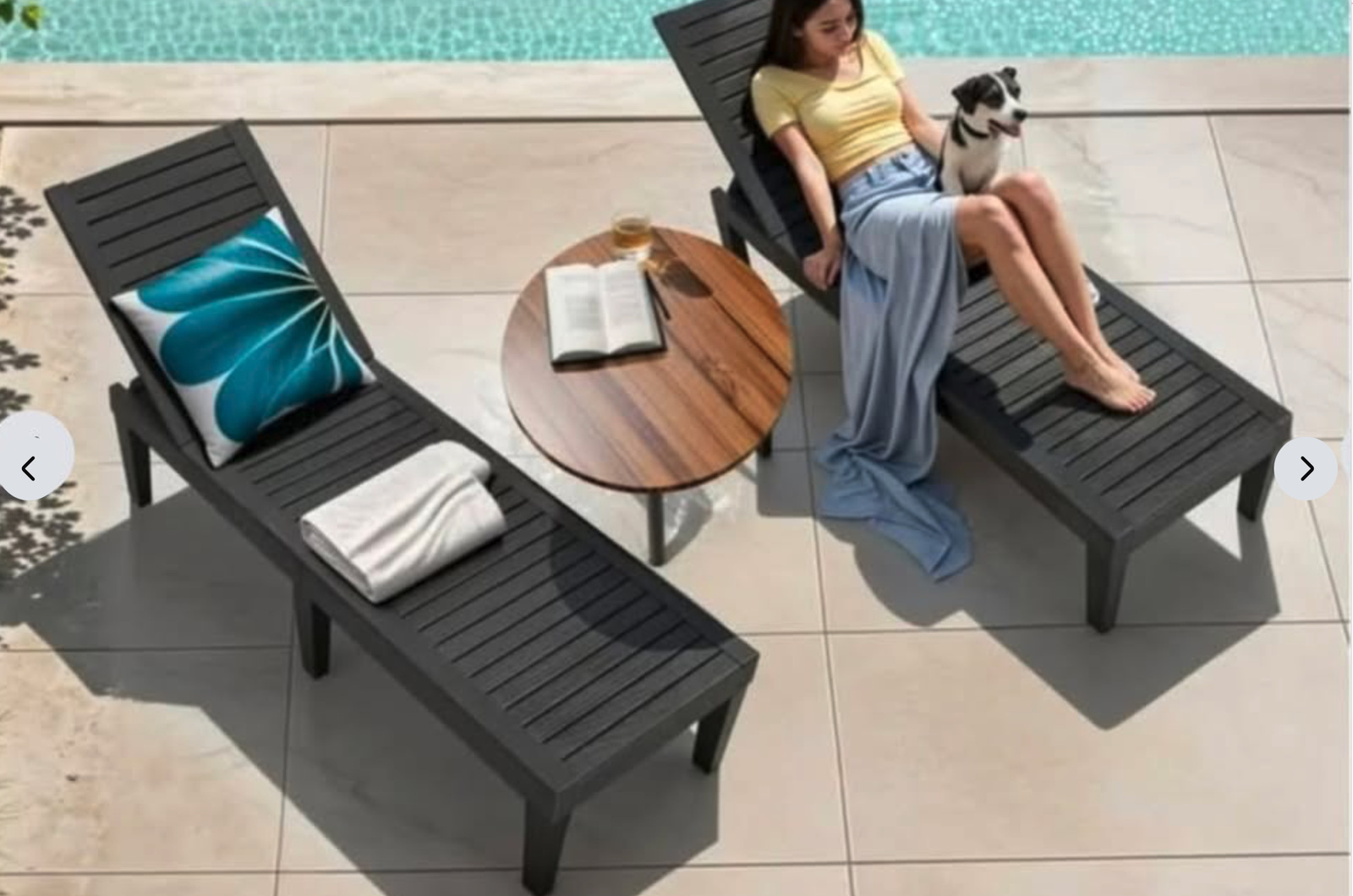 New set of 2 Chaise Lounge Chair Set, adjustable, waterproof