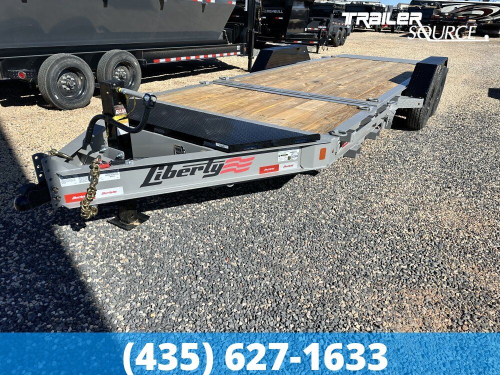 7x22 Liberty LT Tilt Trailer - 15.4K GVWR - Fork Holders
