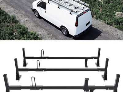Chevy Express, GMC Savana, Ford E-Series Black Van Ladder Rack