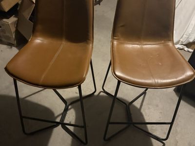 Brown faux leather Bar stools