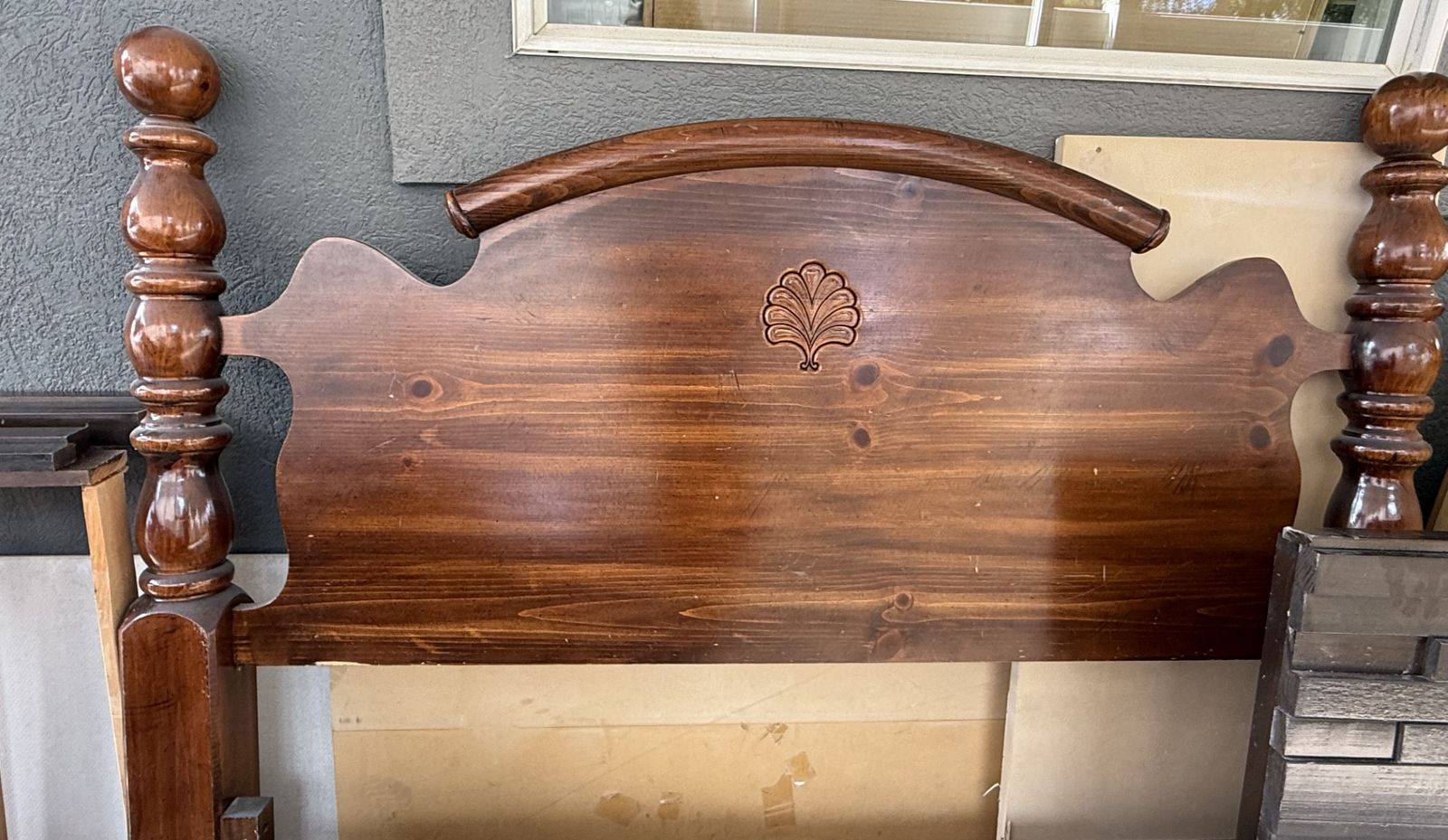 Heavy duty solid wood queen head board