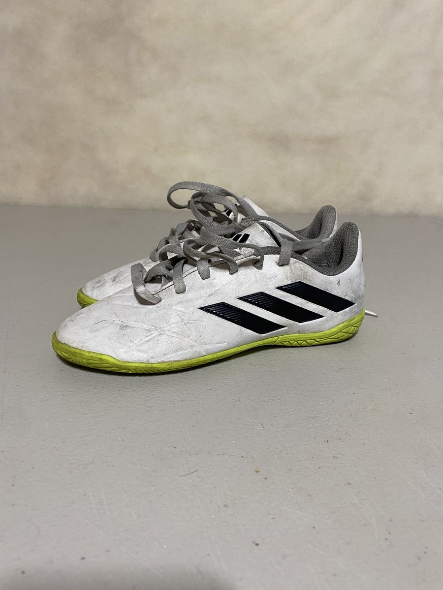 Adidas Kids' Copa Indoor Soccer Shoes - White/Black/Neon Yellow, Boy's Size 13