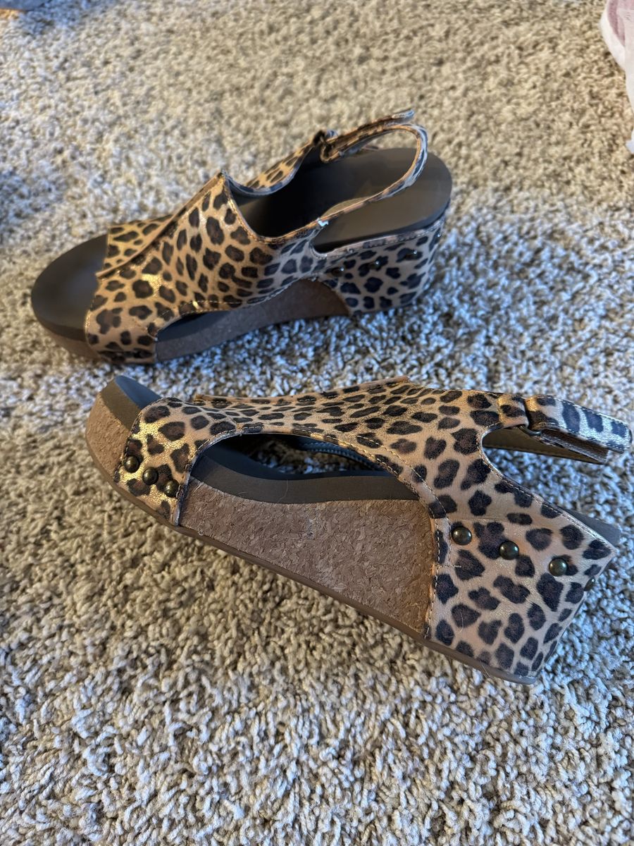Leopard print Corky Wedges Open Toe W9